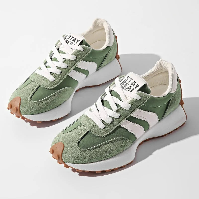 Green retro chunky sneaker, front view