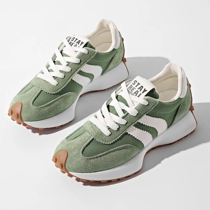 Green retro chunky sneaker, front view