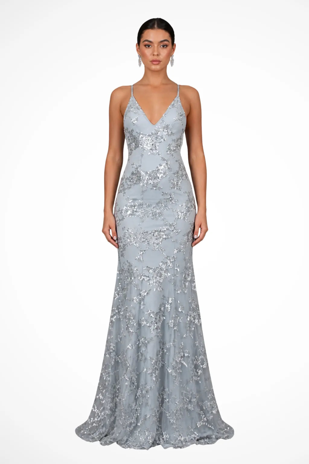 Aela | Sequin Criss-Cross Gown