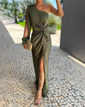 Alessia | One Shoulder Twist Gown