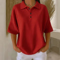 Calla | Waffle Knit Polo Top