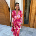 Cecily | Ruched Print Midi