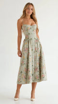 Coral | Corset Floral Midi