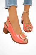 Edie | Gold Buckle Slingback Sandal