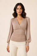 Edie | Ruched Wrap Blouse