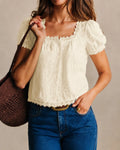 Eliza | Lace Trim Embroidered Blouse