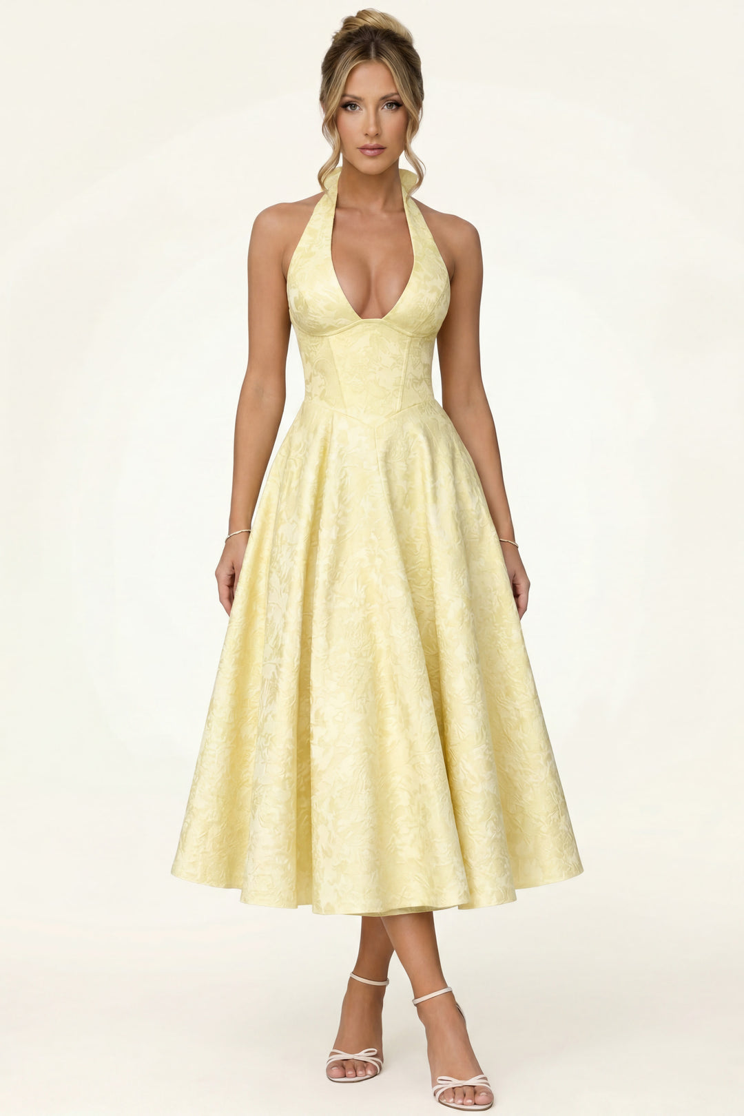 Eloise | Brocade Halter Midi