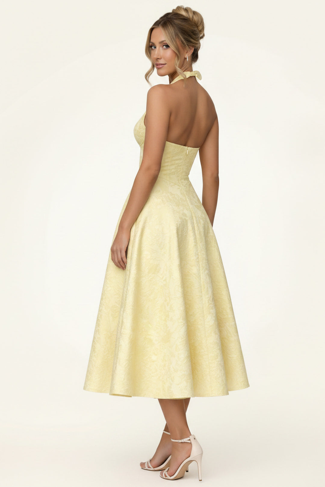 Eloise | Brocade Halter Midi