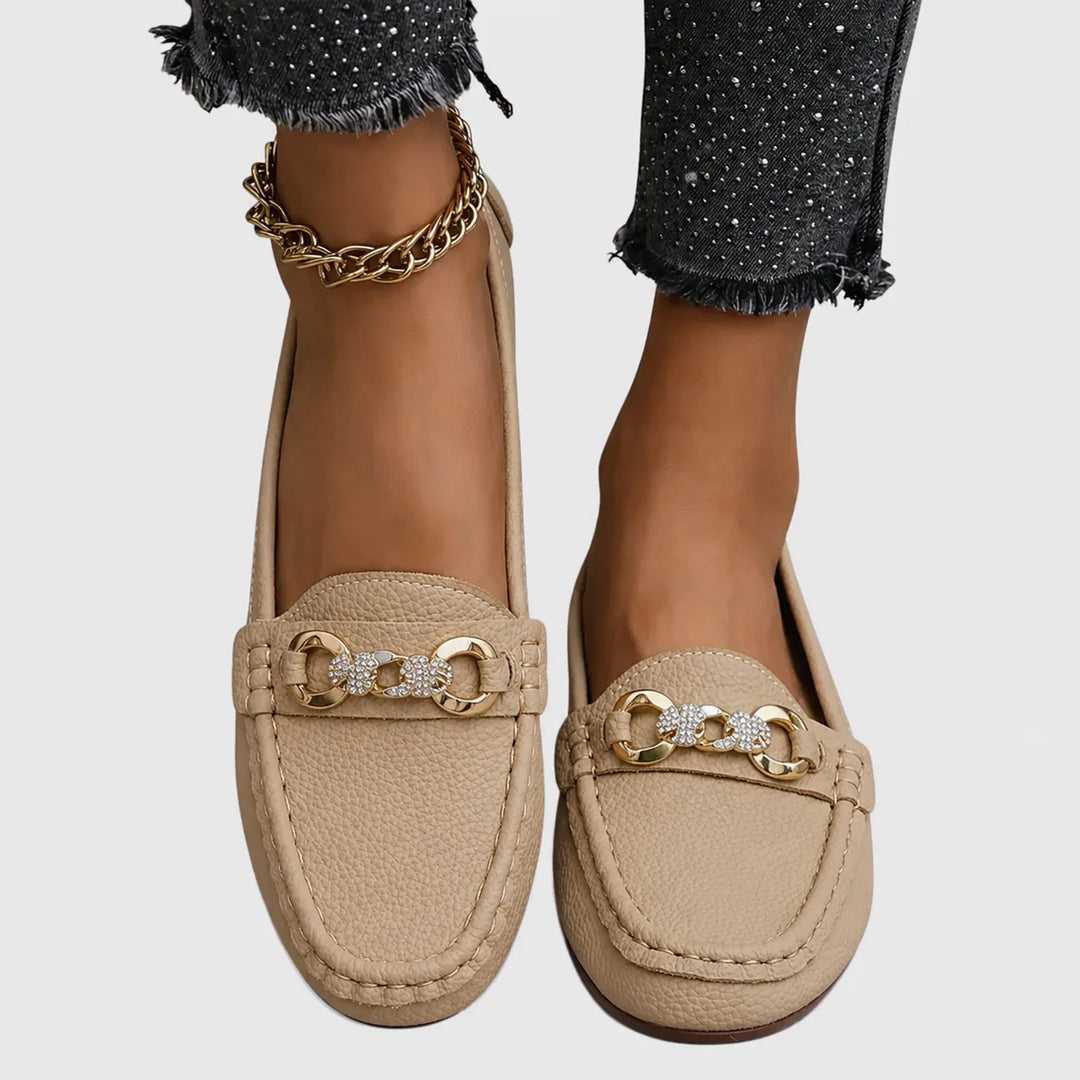 White chain embellished loafer, additional view