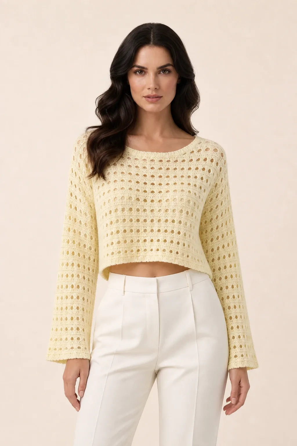 Fela | Open Knit Crop Top