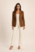 Gaia | Suede Notch Lapel Blazer