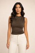 Hessa | Draped Cowl Neck Top
