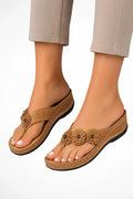 Imogen | Floral Wedge Thong Sandal