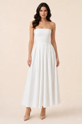 Jade | Strapless Pleated Midi