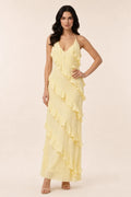 Jessica | Tiered Ruffle Halter Maxi