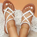 Joelle | Braided Crossover Flat Sandal