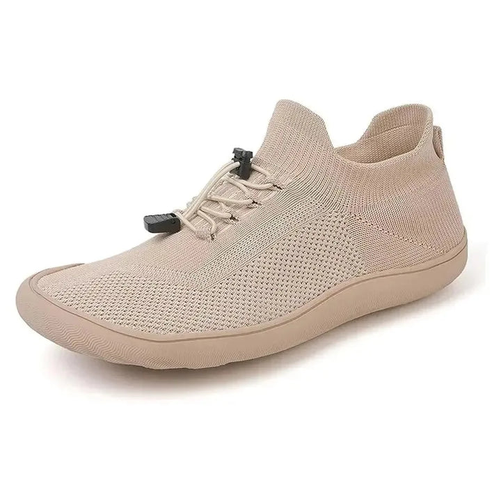 Gray barefoot knit sneaker, interior view