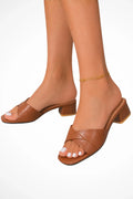 Lira | Cross Strap Block Heel Mule