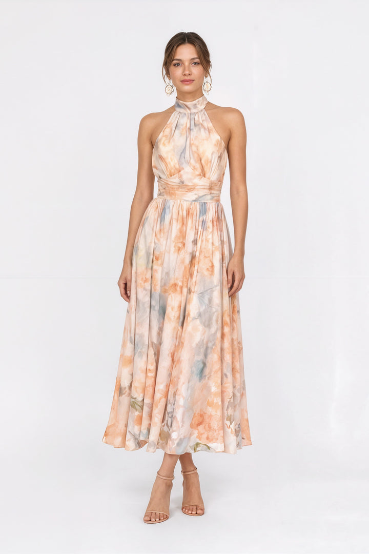 Luna | Floral Halter Midi