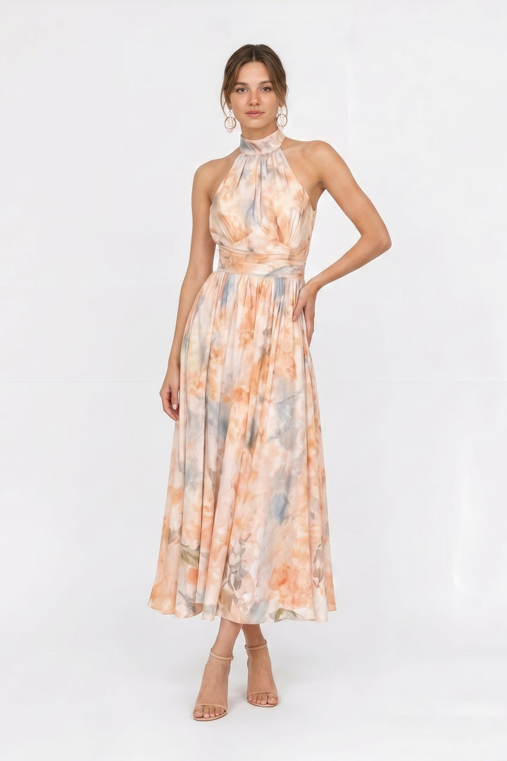 Luna | Floral Halter Midi