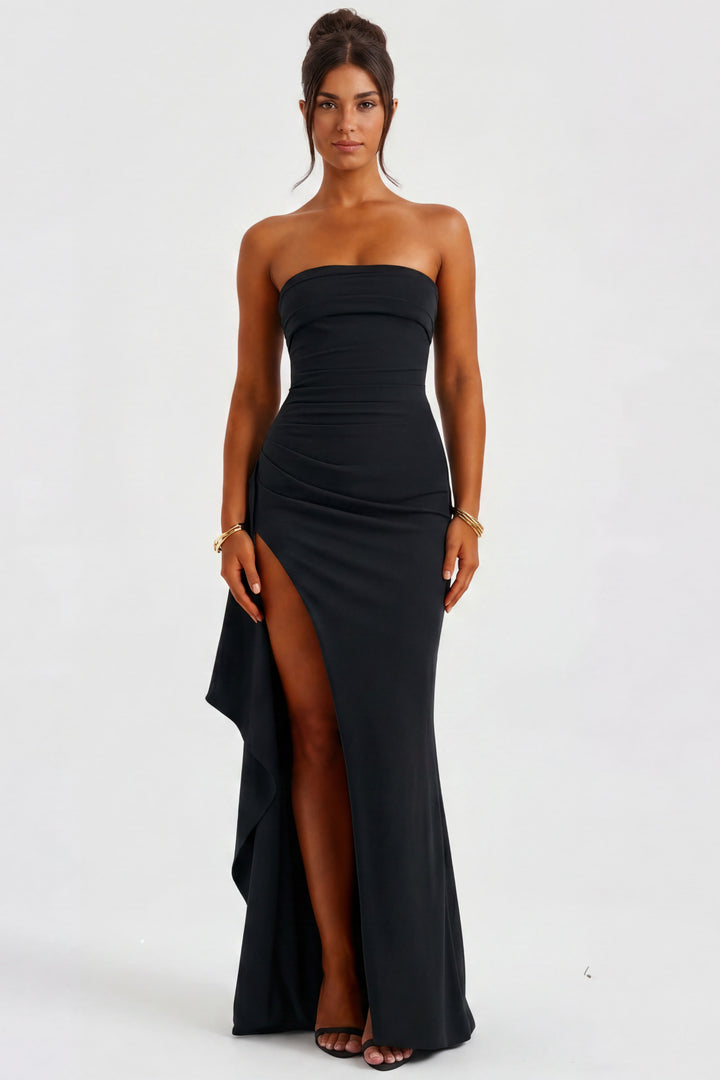 Maya | Strapless Slit Gown