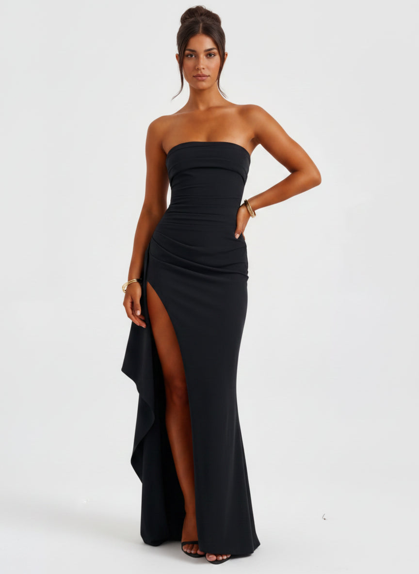 Maya | Strapless Slit Gown