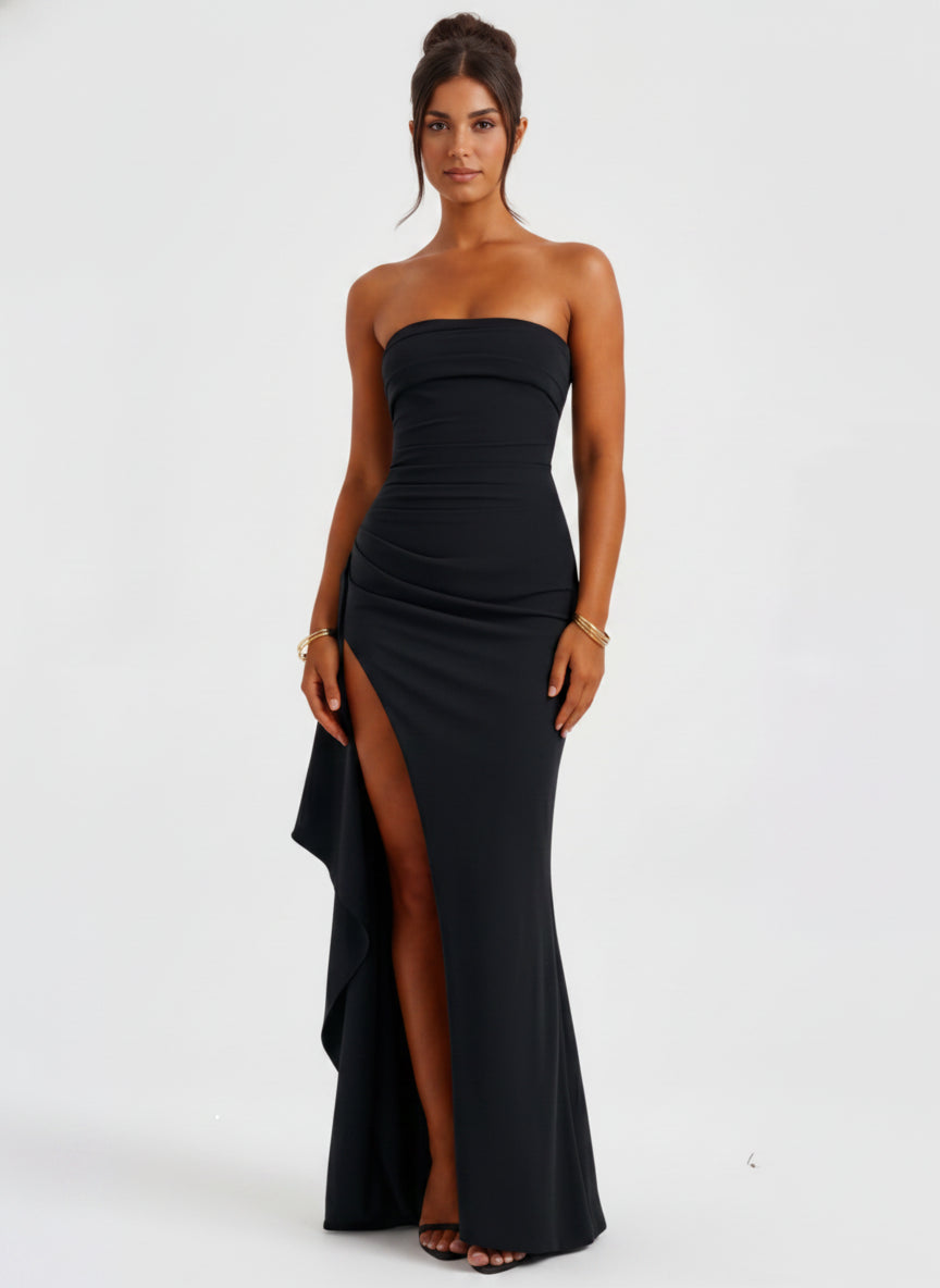 Maya | Strapless Slit Gown