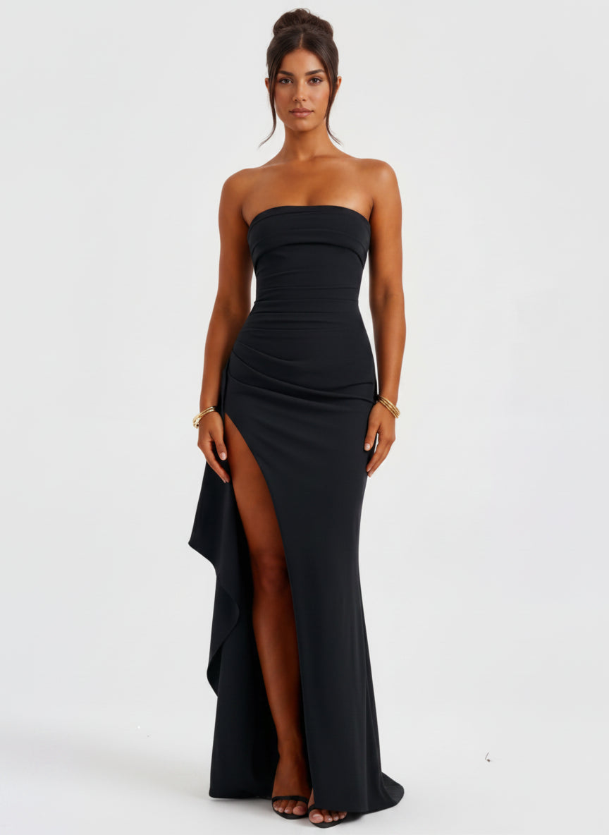 Maya | Strapless Slit Gown
