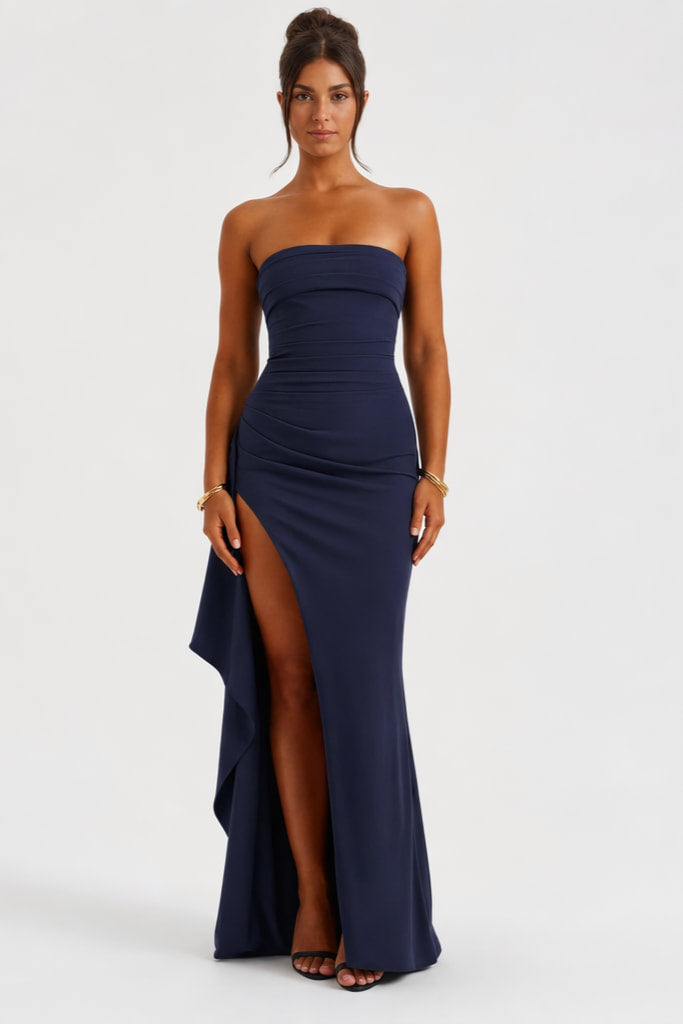 Maya | Strapless Slit Gown