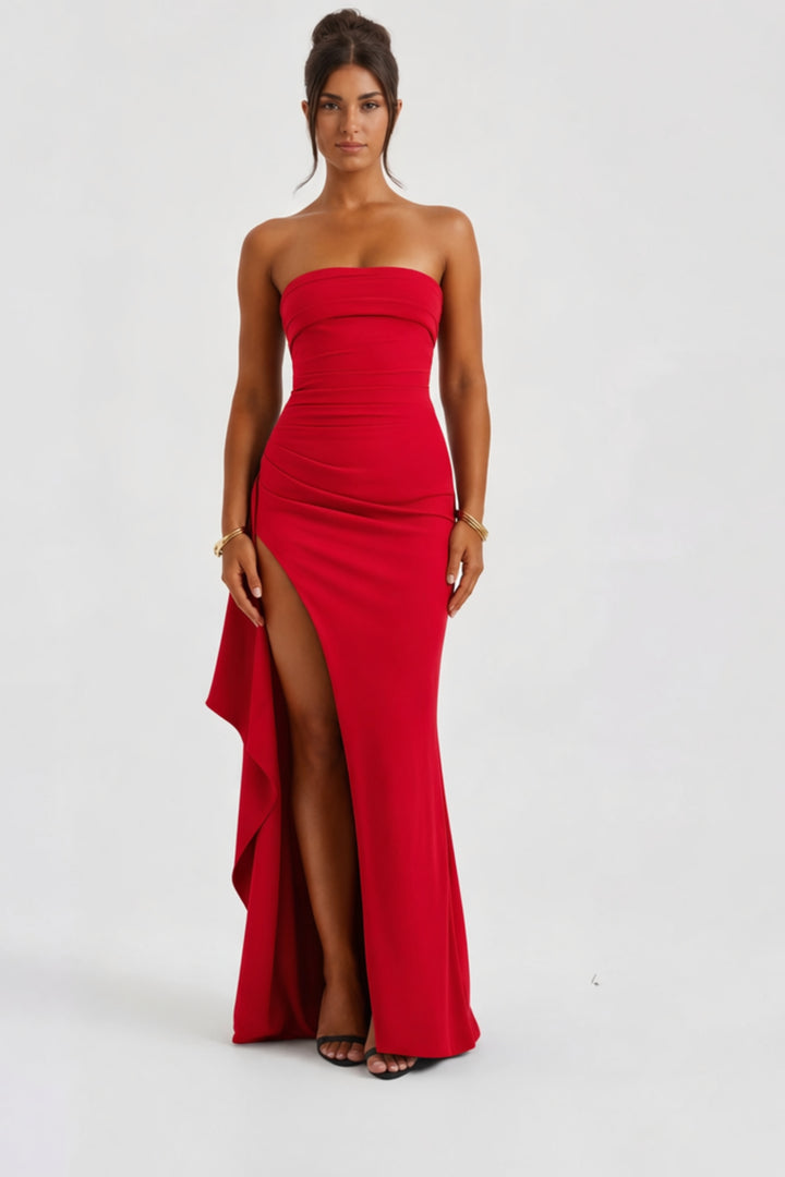 Maya | Strapless Slit Gown