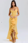 Monique | Ruffle Slit Maxi