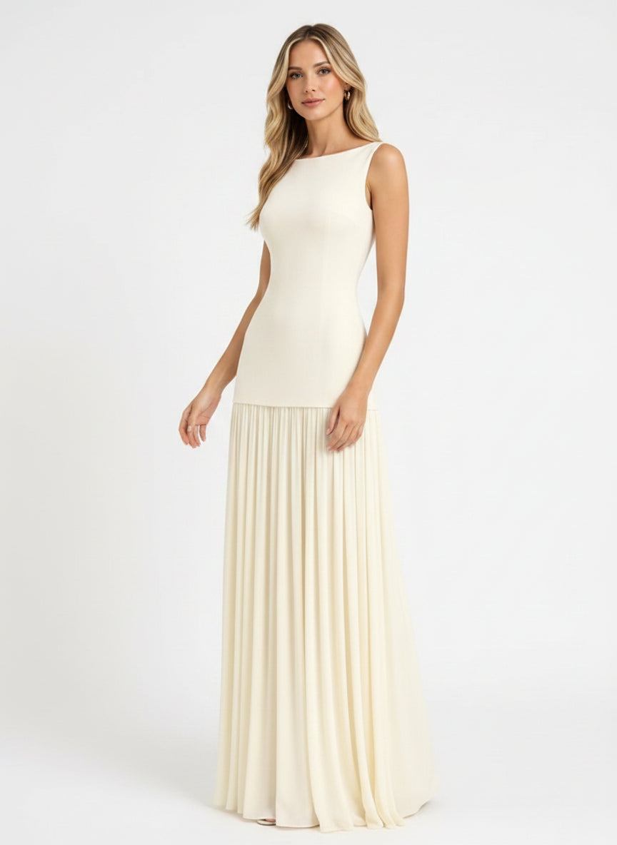 Nova | Pleated Chiffon Gown