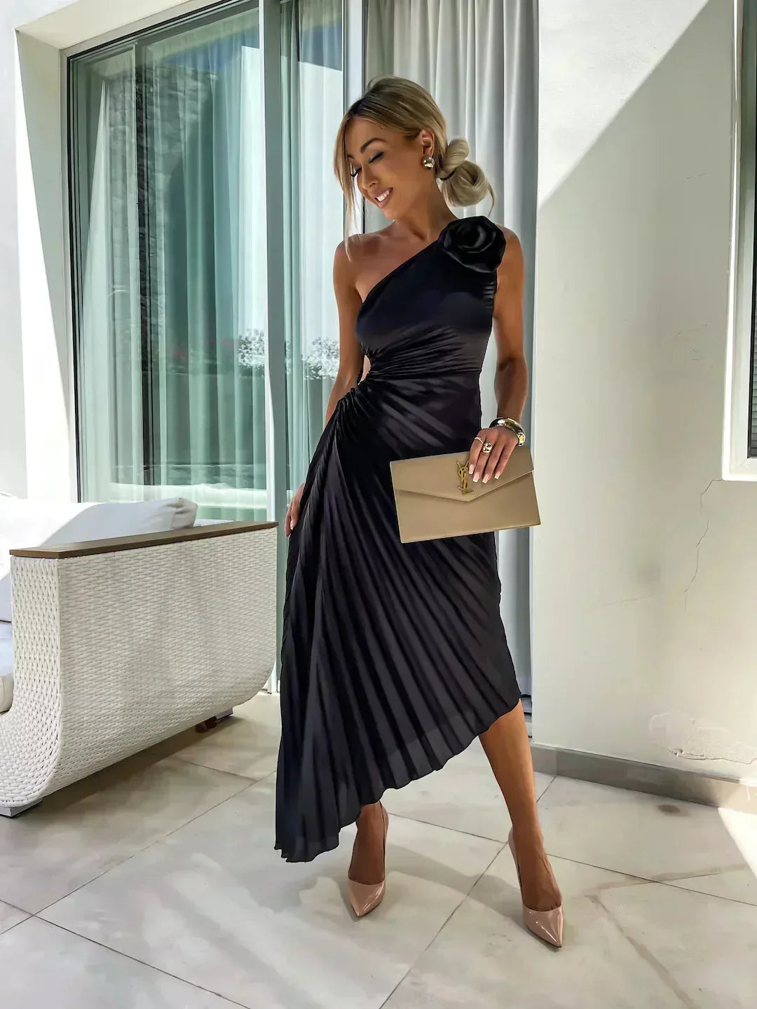Nyla | Pleated Rose Midi