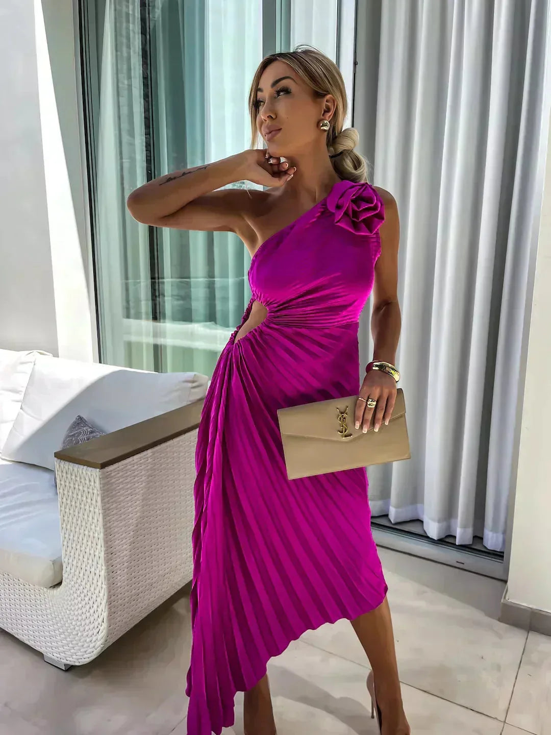 Nyla | Pleated Rose Midi