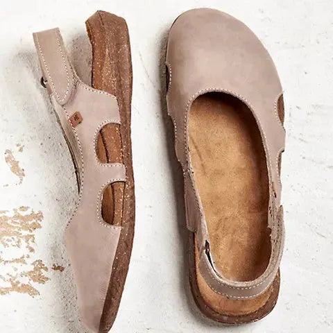 Beige cutout slingback sandal, alternate angle view