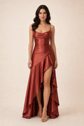 Pax | Ruched Satin Gown