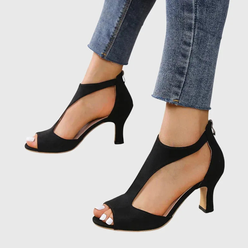 Pink cutout block heel sandal, additional view
