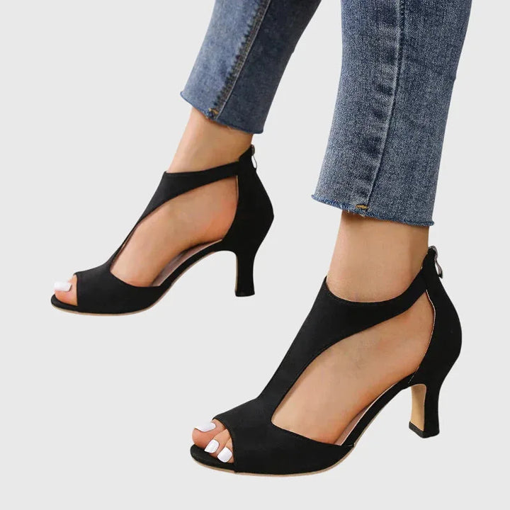 Pink cutout block heel sandal, additional view