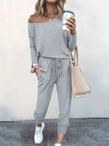 Quinn | Off-Shoulder Jogger Set