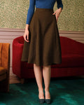 Raven | Pleated A-Line Midi