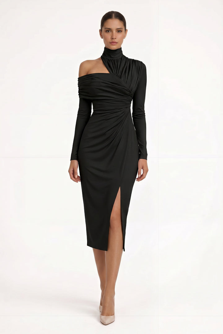Remi | Asymmetric Ruched Midi