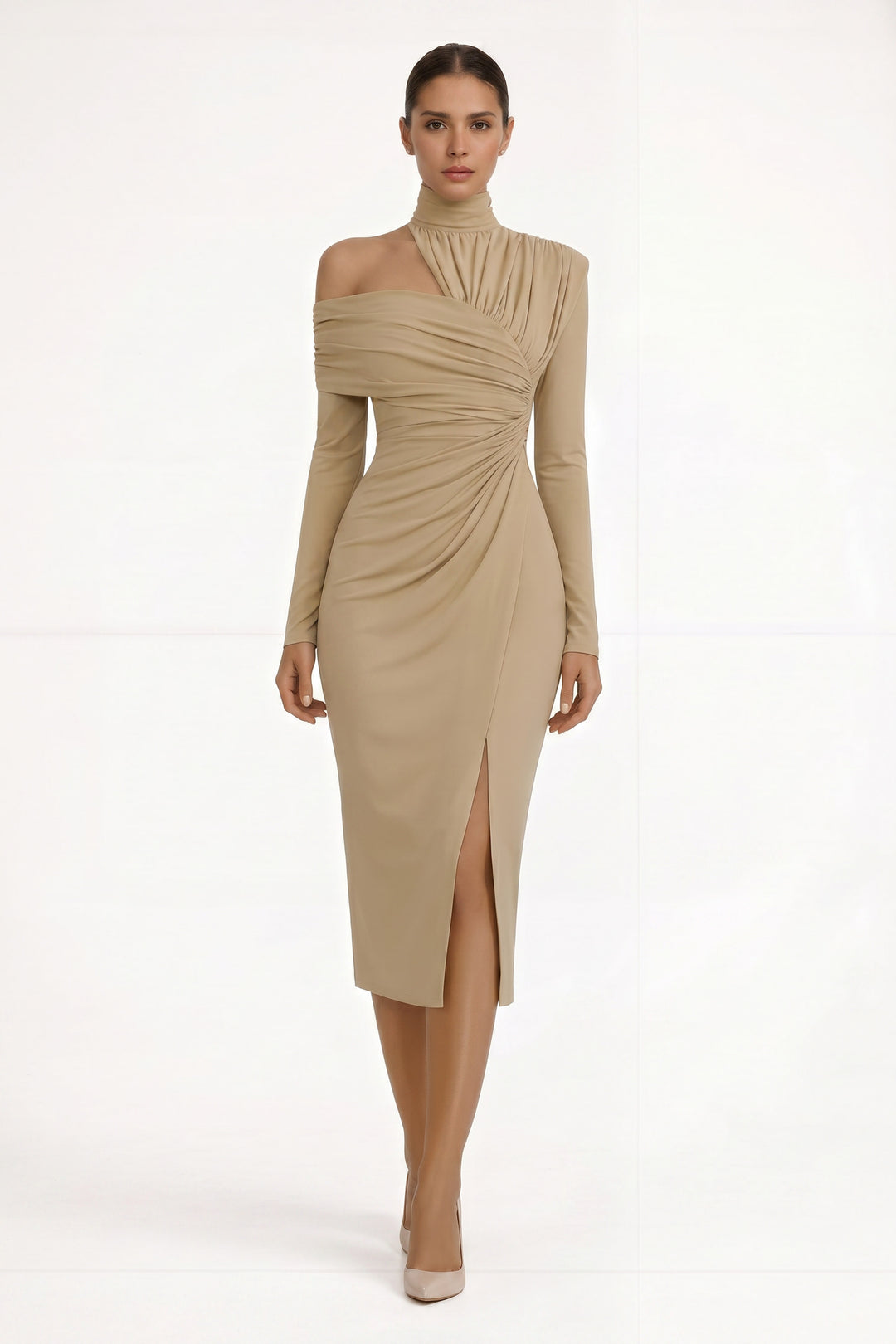 Remi | Asymmetric Ruched Midi
