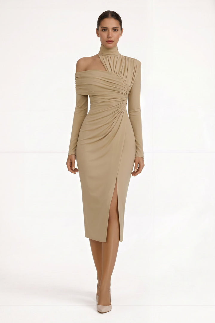 Remi | Asymmetric Ruched Midi