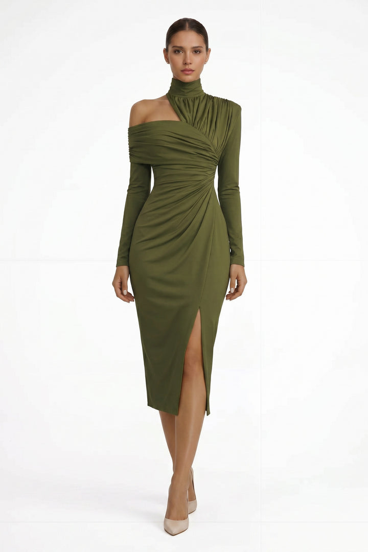 Remi | Asymmetric Ruched Midi