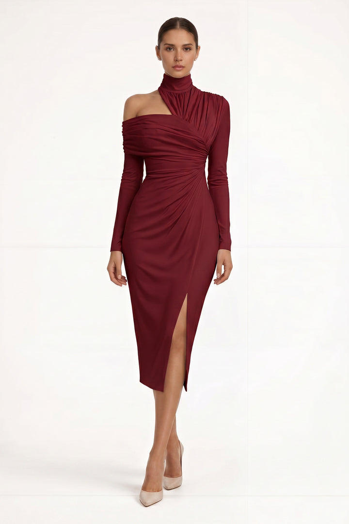 Remi | Asymmetric Ruched Midi