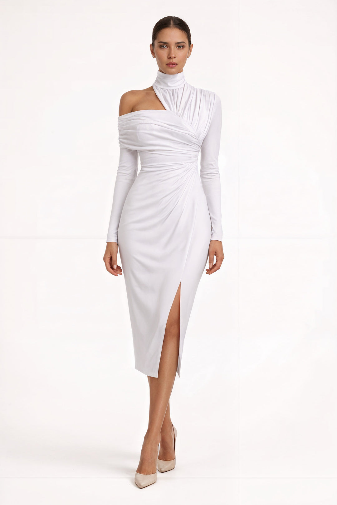 Remi | Asymmetric Ruched Midi