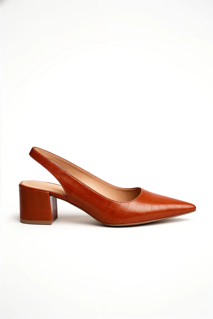Reya | Croc Slingback Pump