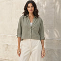 Rowe | Cropped Button-Down Shirt