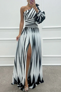Roxane | One Shoulder Slit Gown