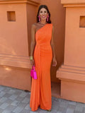 Ruby | Draped One-Shoulder Maxi